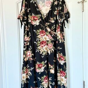 Vibe Black floral mini dress